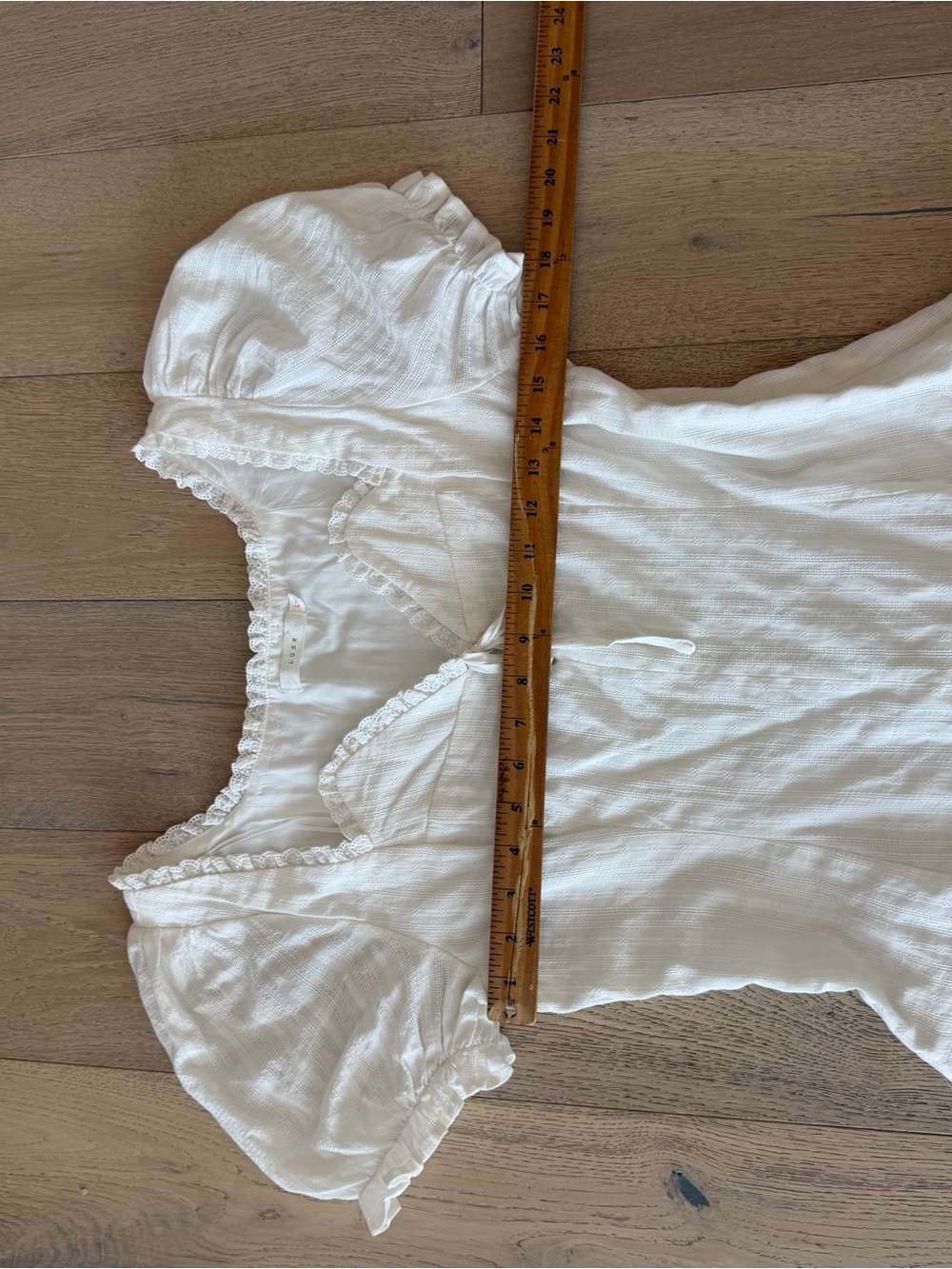 LUSH White Cottagecore Eyelet Mini Dress - Size Large - Picture 5 of 6